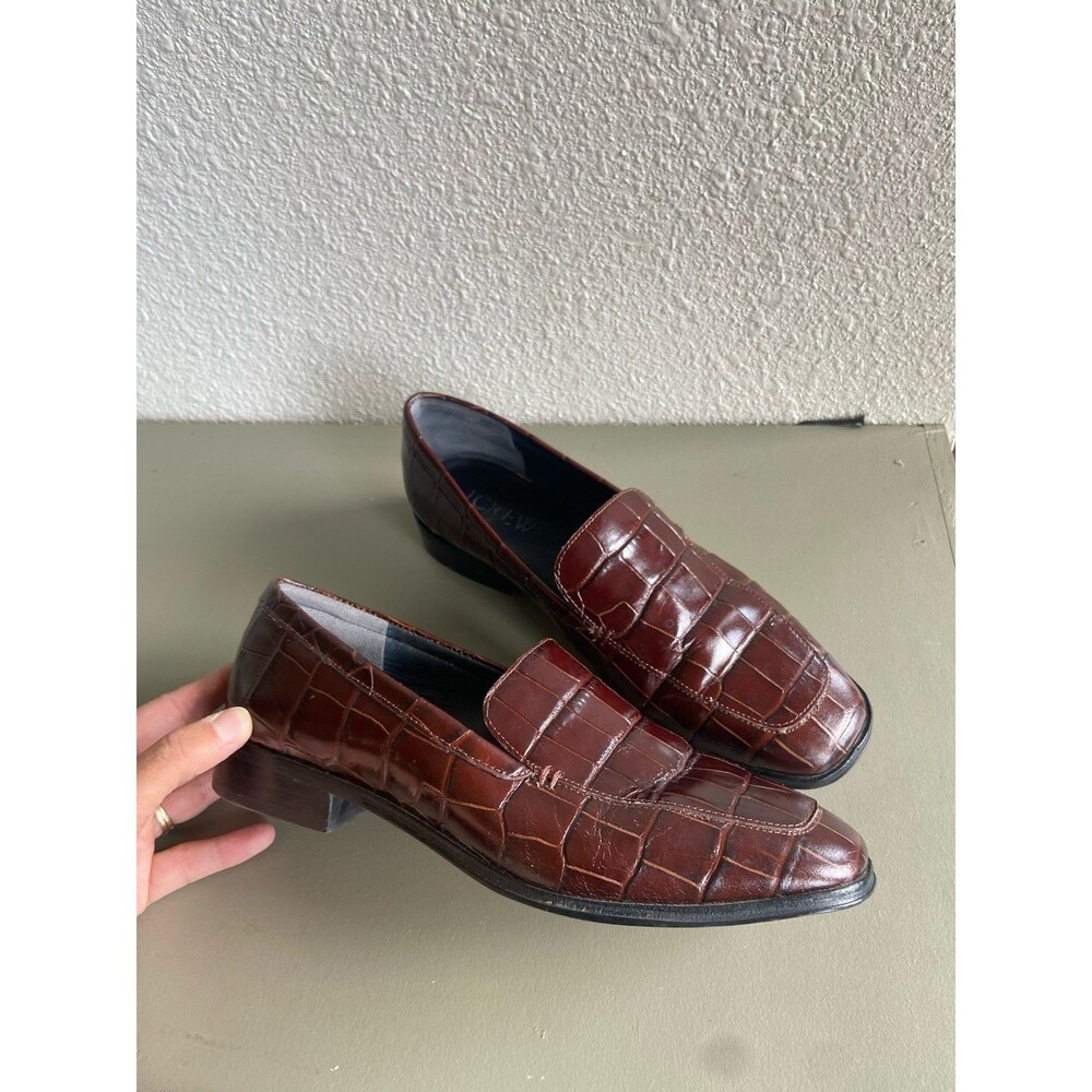J. Crew || Maison Loafers In Croc-embossed Italian Leather Brown - Picture 10 of 12